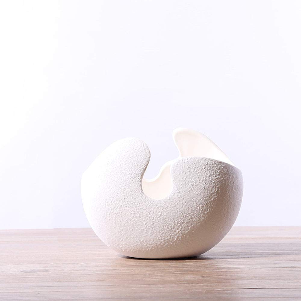 Nordic Style Ceramic Vase - Modern White Eggshell Flower Vase for Home Decor, Wedding Centerpiece, Tabletop Decoration & Gift Idea (HP002)