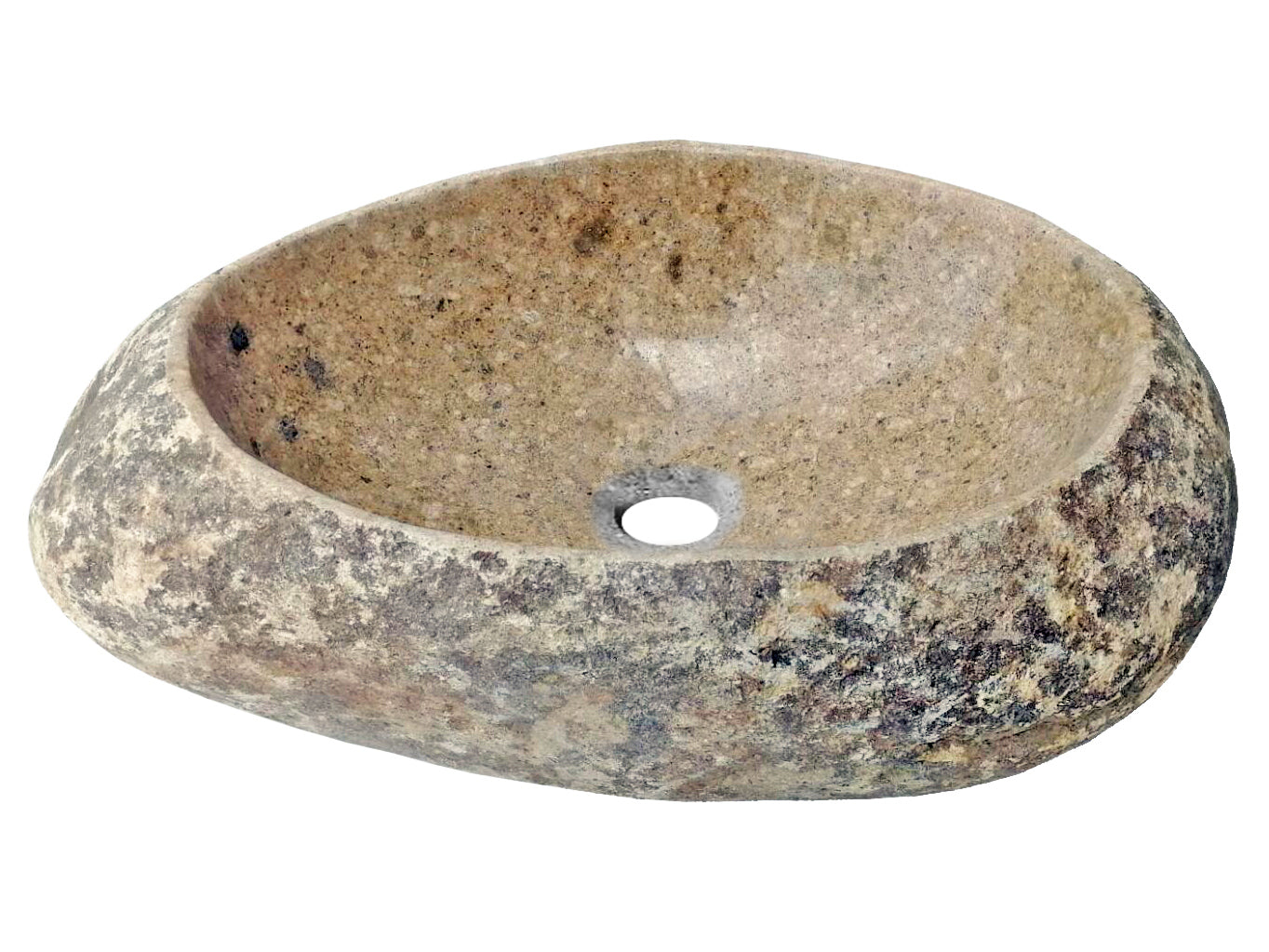 Natural Stone Sink - Handcrafted River Rock Boulder Bathroom Vessel Sink for Modern & Rustic Vanities - Perfect for Spa, Farmhouse, and Outdoor Bathroom Designs