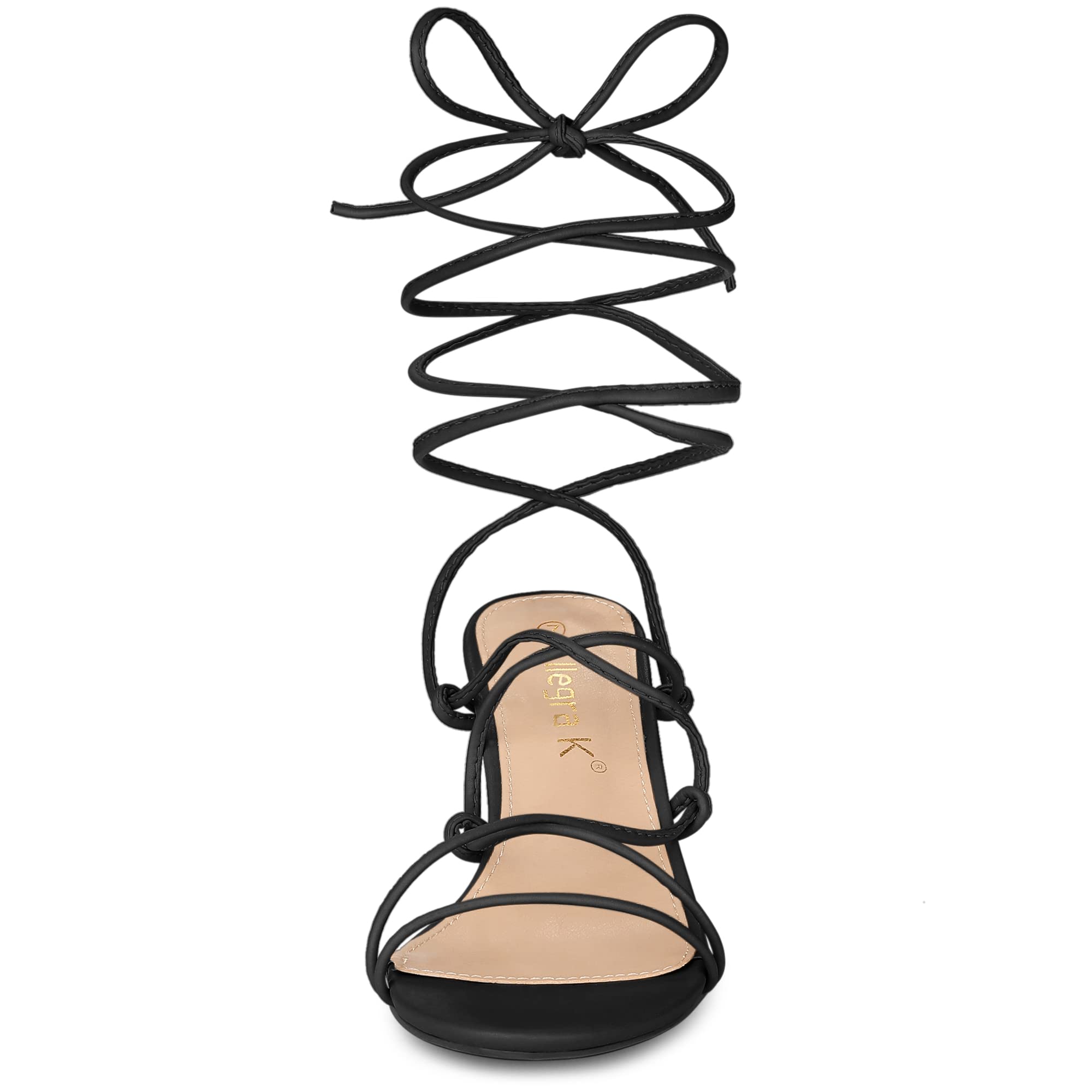 Allegra K Women's Strappy Stiletto Heel Sandals - Sexy Lace Up High Heels for Party, Wedding & Evening Wear - Comfortable Dress Shoes for Women