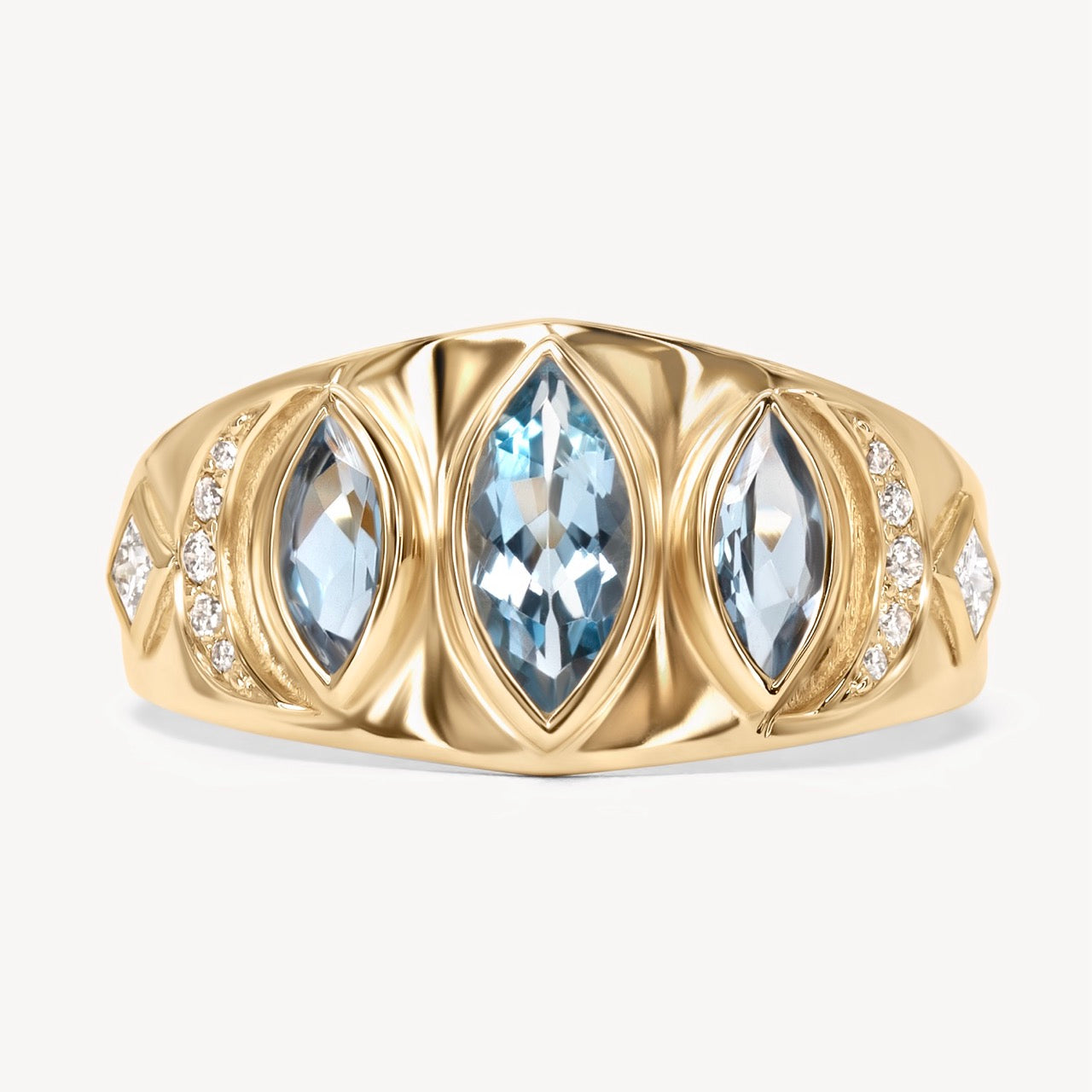 Unique Aquamarine Celeste Ring - Handcrafted OOAK Jewelry for Women - Perfect for Weddings, Anniversaries & Special Occasions