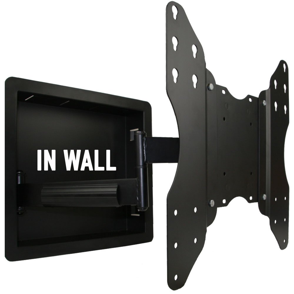 Zero Clearance In-Wall Recessed Full Motion TV Mount for 32-55 Inch LCD/LED/Plasma TVs - Extends 19 Inches - Perfect for Living Rooms, Bedrooms & Home Theaters