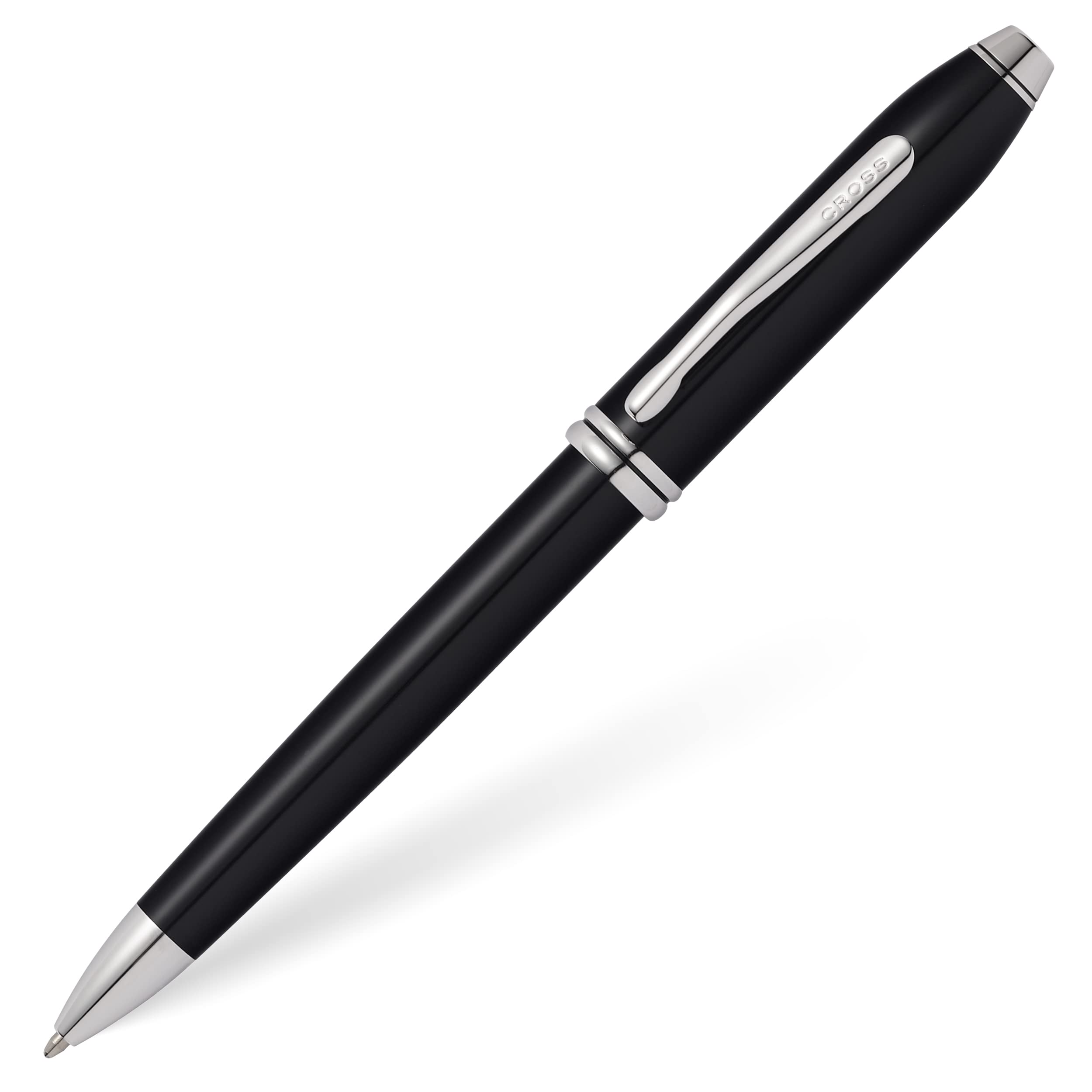 Cross Townsend Refillable Ballpoint Pen - Medium Point, Rhodium-Plated Trim, Black Lacquer with Luxury Gift Box | Premium Writing Instrument for Business, Gifting & Everyday Use
