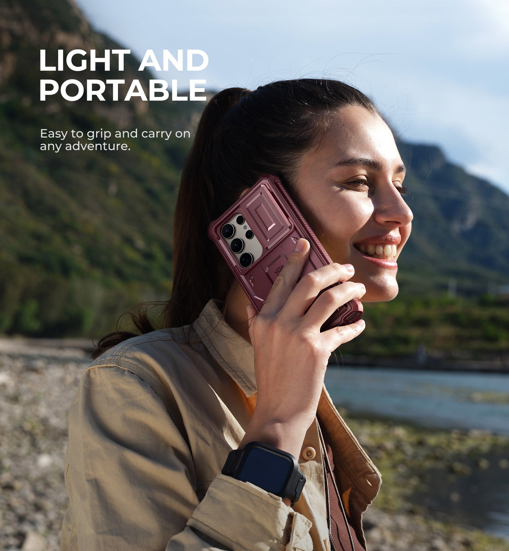 **Dexnor Heavy Duty Shockproof Rugged Case for Samsung Galaxy S24 Ultra - Full Body Protection with Built-in Screen Protector, Slide Camera Cover & Kickstand - Perfect for Outdoor, Work & Travel**
