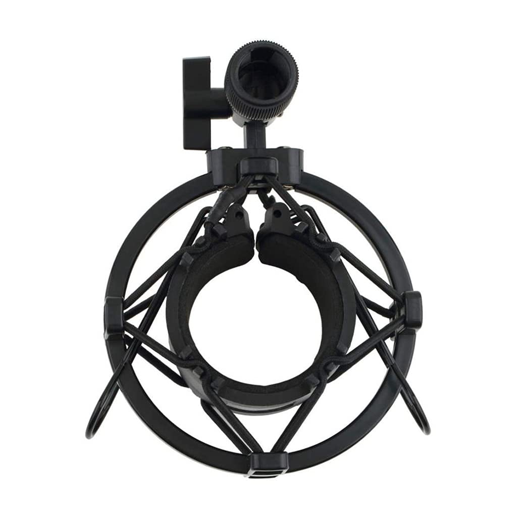 TWDYC Universal 3KG Shock Mount for Microphone - Heavy Duty Studio Mic Clip Holder Stand for Radio, Podcast & Sound Recording (Black) - Perfect for Home Studios, Voice Overs & Professional Audio Setups