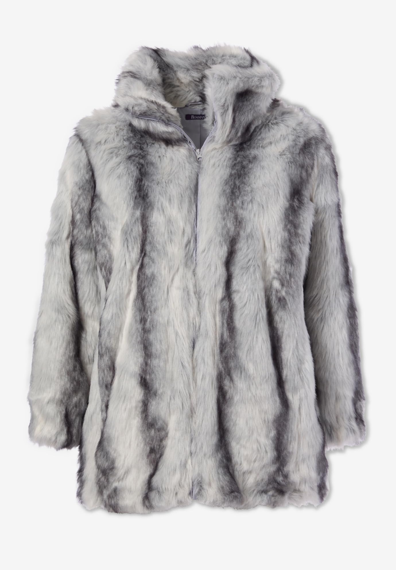 Roaman's Women's Plus Size Short Faux Fur Coat - Warm Winter Jacket for Curvy Women | Perfect for Casual Outings, Parties & Holiday Events