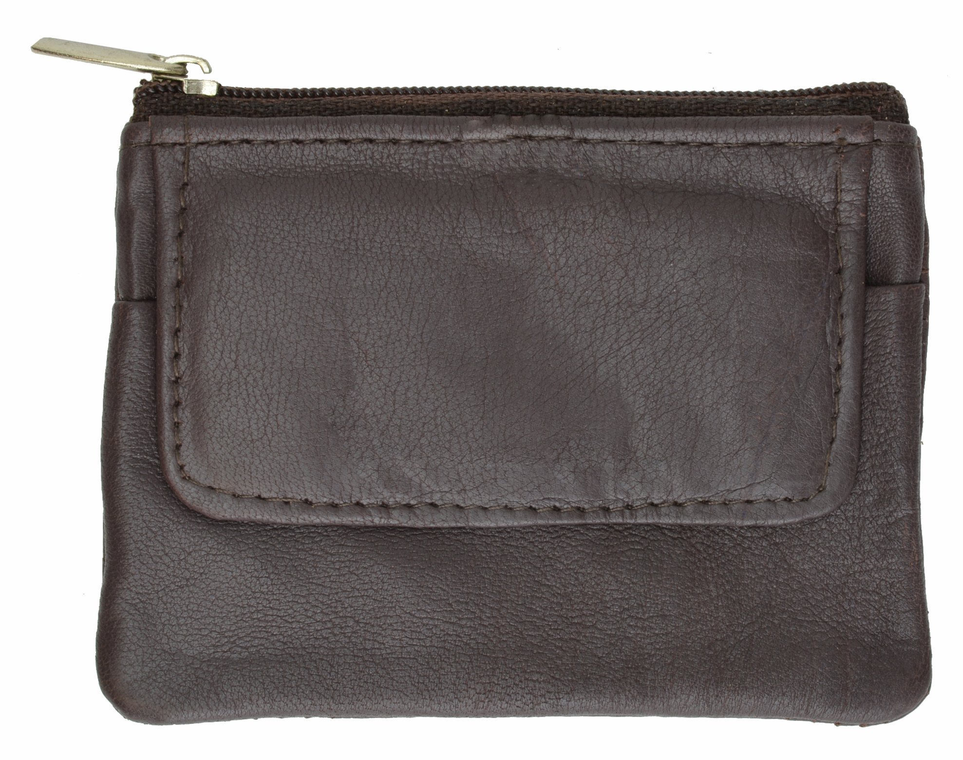Genuine Soft Leather Change Purse with Zipper Closure & Key Ring - Perfect Wallet Organizer for Coins, Cards, and Keys | Ideal for Travel, Shopping, and Everyday Use