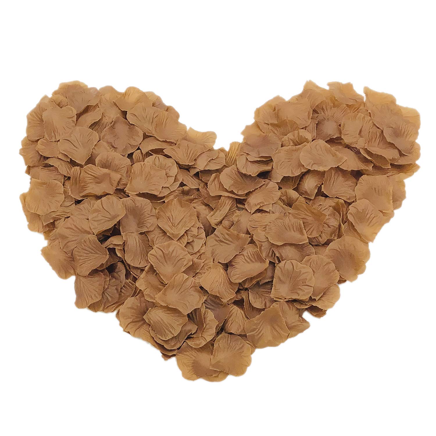 2200 Pcs Natural Rose Petals for Wedding Decorations, Anniversary Party, Romantic Proposal, Baby Shower & Special Events - Coffee Color Bulk Dried Flower Petals for Table Scatter, Aisle Walkway & Photo Backdrops