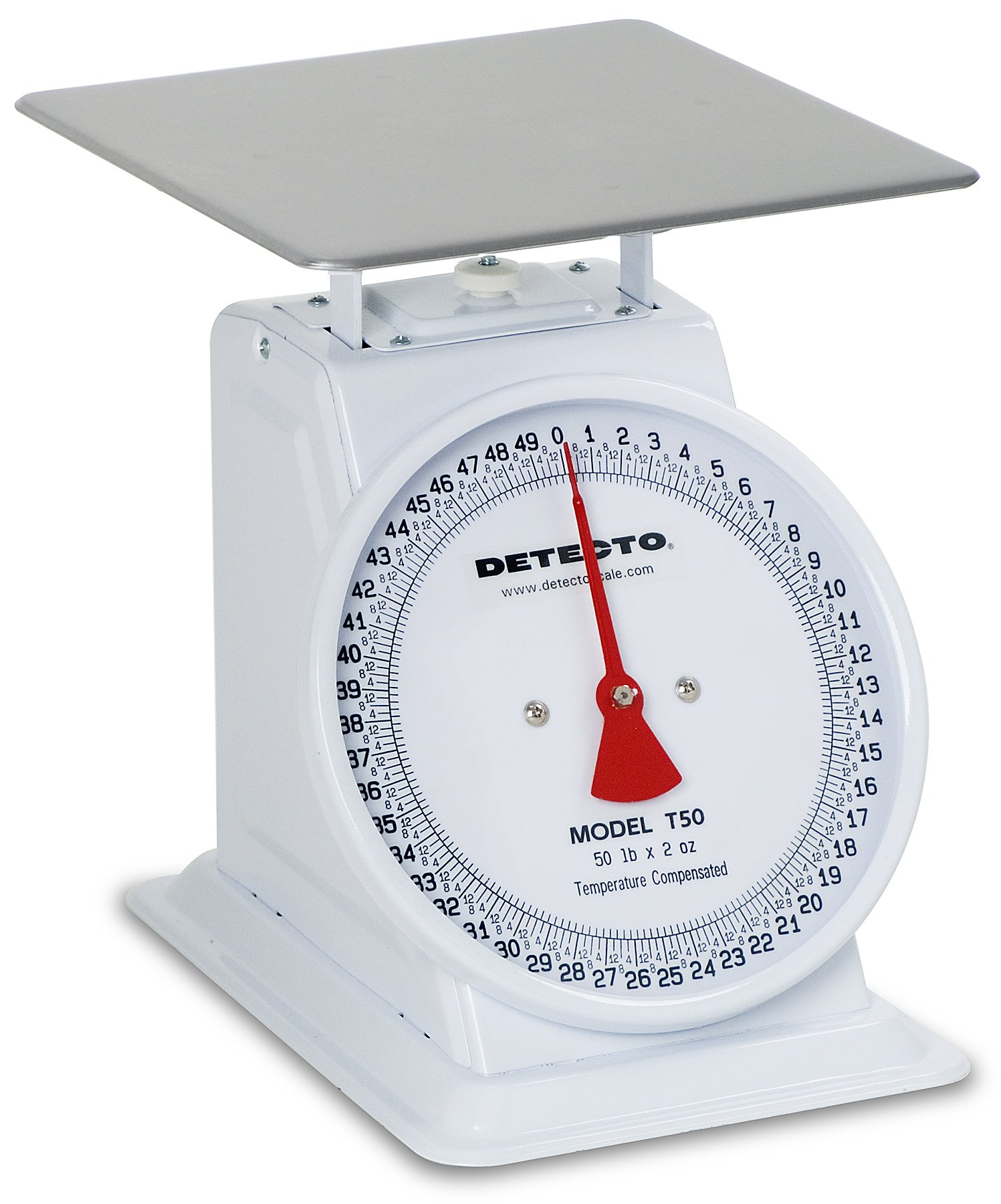 Detecto T50 Top Loading Fixed Dial Scale - 50 lb Capacity Digital Weighing Scale for Shipping, Postal, Kitchen & Industrial Use