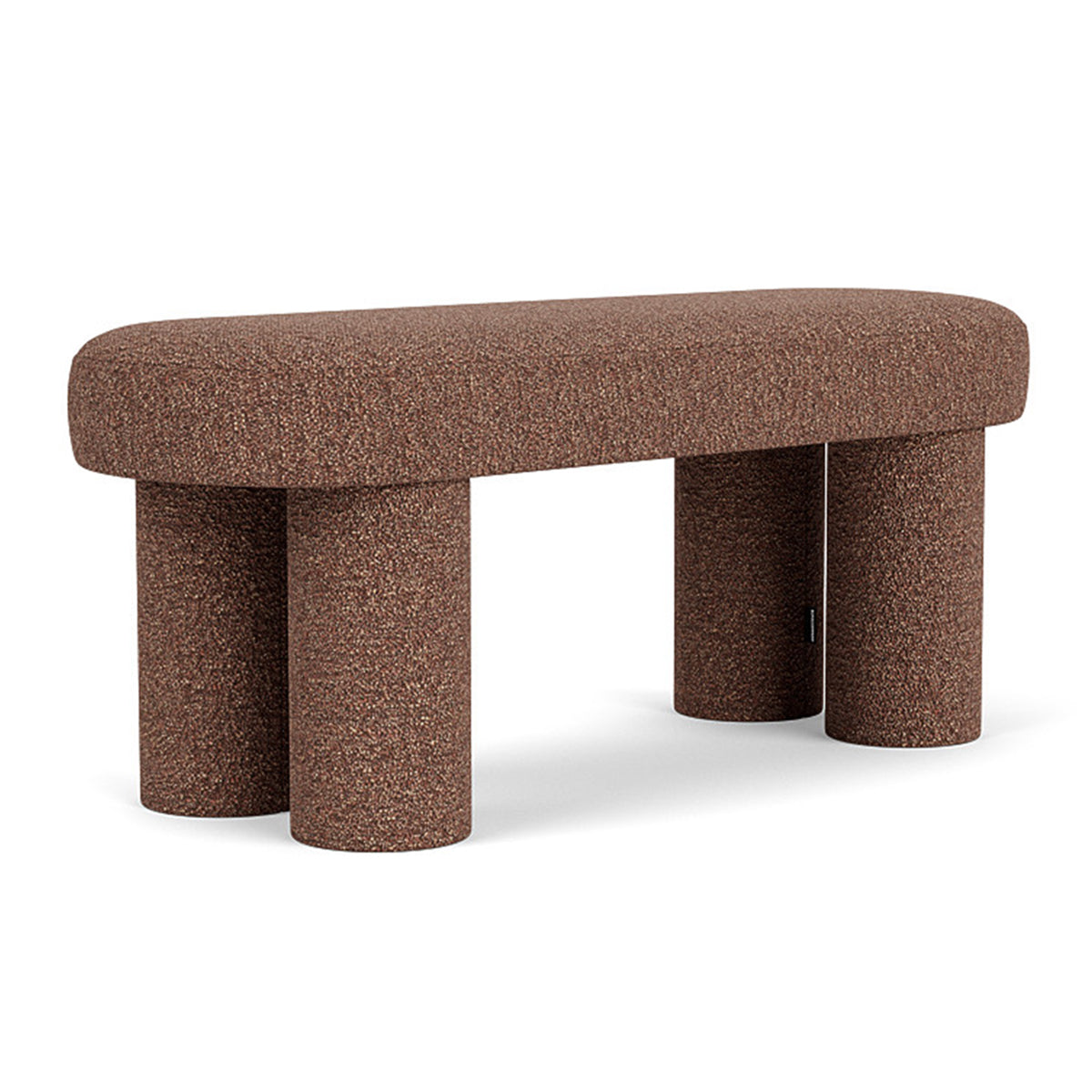 Charlie Boucle Bench - Modern Upholstered Accent Bench for Living Room, Bedroom & Entryway - Soft Chenille Fabric with Wooden Legs - Stylish Seating & Decor for Home