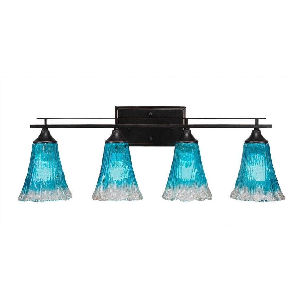 Uptowne 4-Light Bathroom Vanity Light Fixture - Dark Granite Finish (134-DG-725) | Modern Bathroom Lighting for Vanity, Mirror, and Sink Area