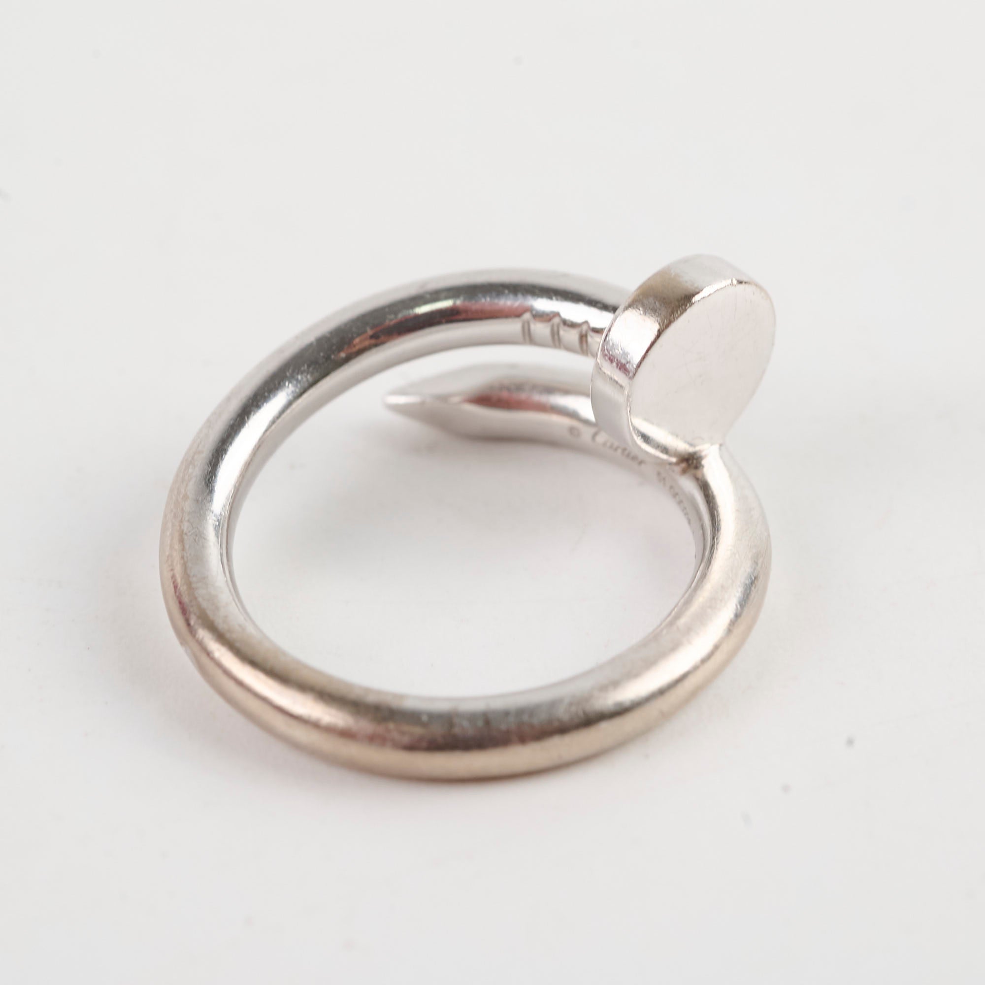 Cartier Juste Un Clou Classic White Gold Ring Size 51 - Luxury Jewelry for Women, Perfect for Weddings, Anniversaries & Special Occasions