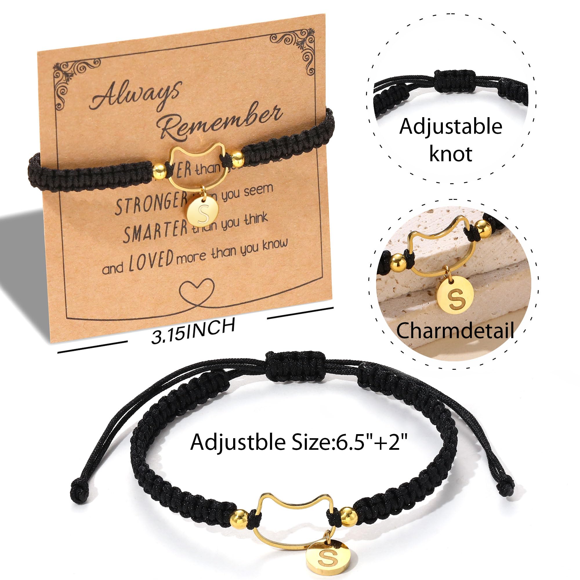 Personalized Letter Charm Bracelet for Women - Trendy Handmade Braided Rope Friendship Bracelet with Initials - Perfect Birthday Gift for Girlfriend, Best Friend & Daughter - Great for Everyday Wear, Special Occasions & Matching Friendship Jewelry
