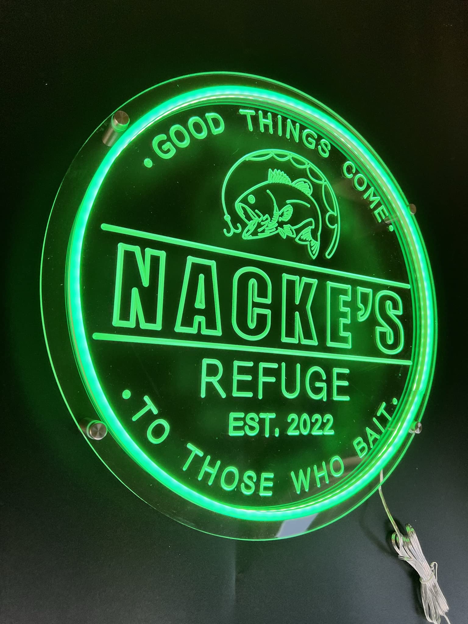 Custom LED Neon Bar Signs - Personalized Man Cave Gift for Basement & Wet Bar Wall Decor - Home Party Neon Light Up Signs for Men, Husband, Dad (Fishing Theme) - Perfect for Game Rooms, Bars & Birthday Gifts