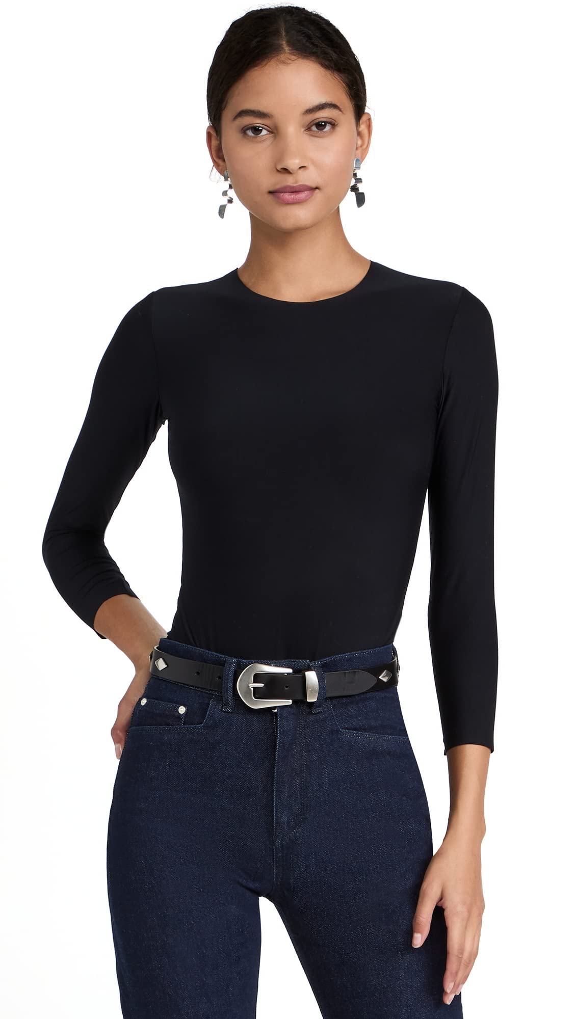 Commando Butter Crew Neck Bodysuit for Women - Sexy Form-Fit Thong Shapewear with Long Sleeves | Ballet Bodysuit for Dance, Yoga & Everyday Wear