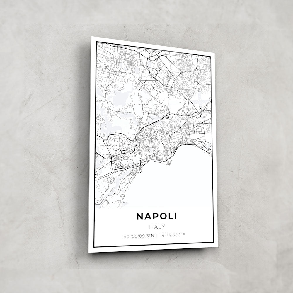 Napoli Map Glass Art - Handmade Glass Wall Decor for Home & Office - Perfect for Living Room, Bedroom, or Gift Giving
