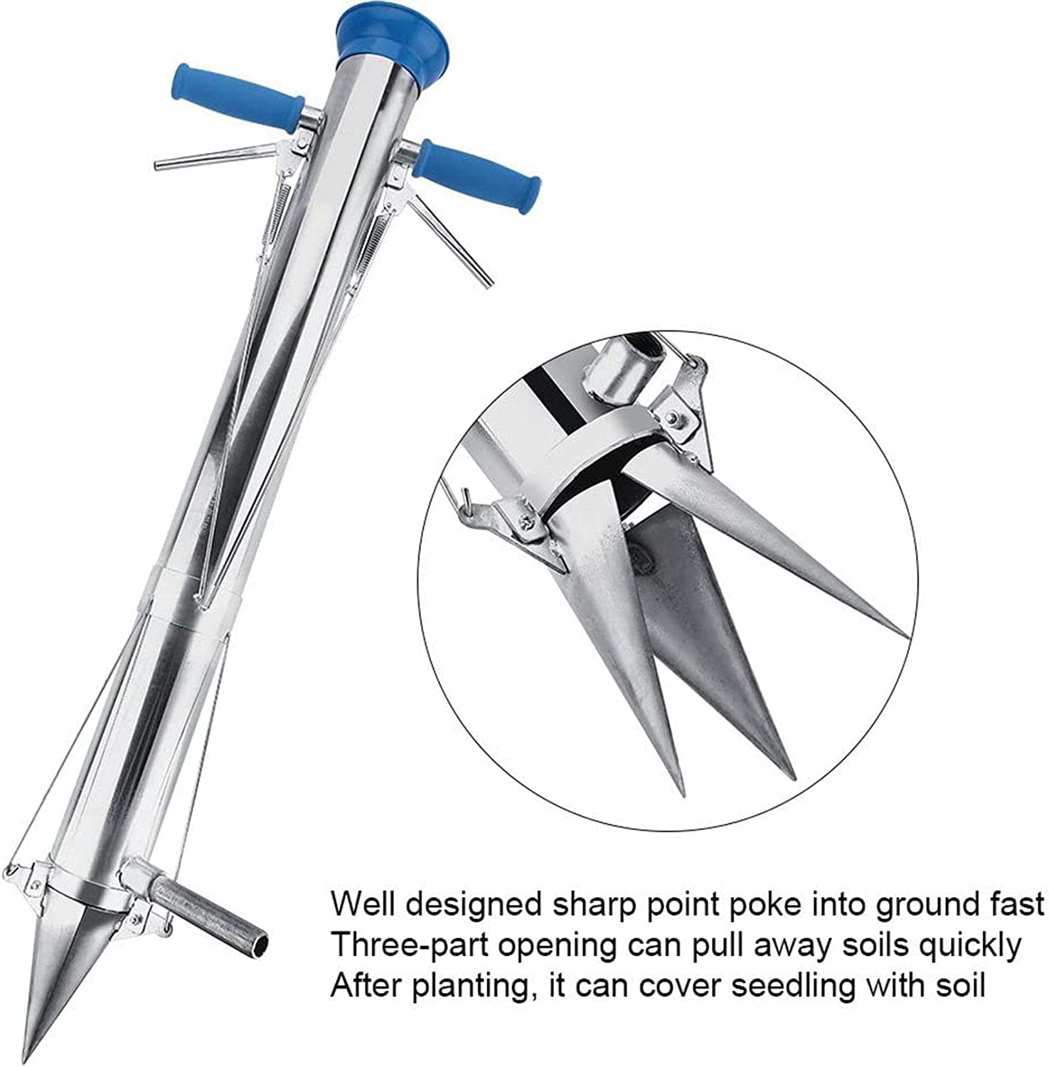 Manual Vegetable Seedling Transplanter with Long Sponge Handles - Comfortable Planting Tool for Cereal, Vegetable & Garden Seedlings - Perfect for Home Gardening, Farm & Greenhouse Use