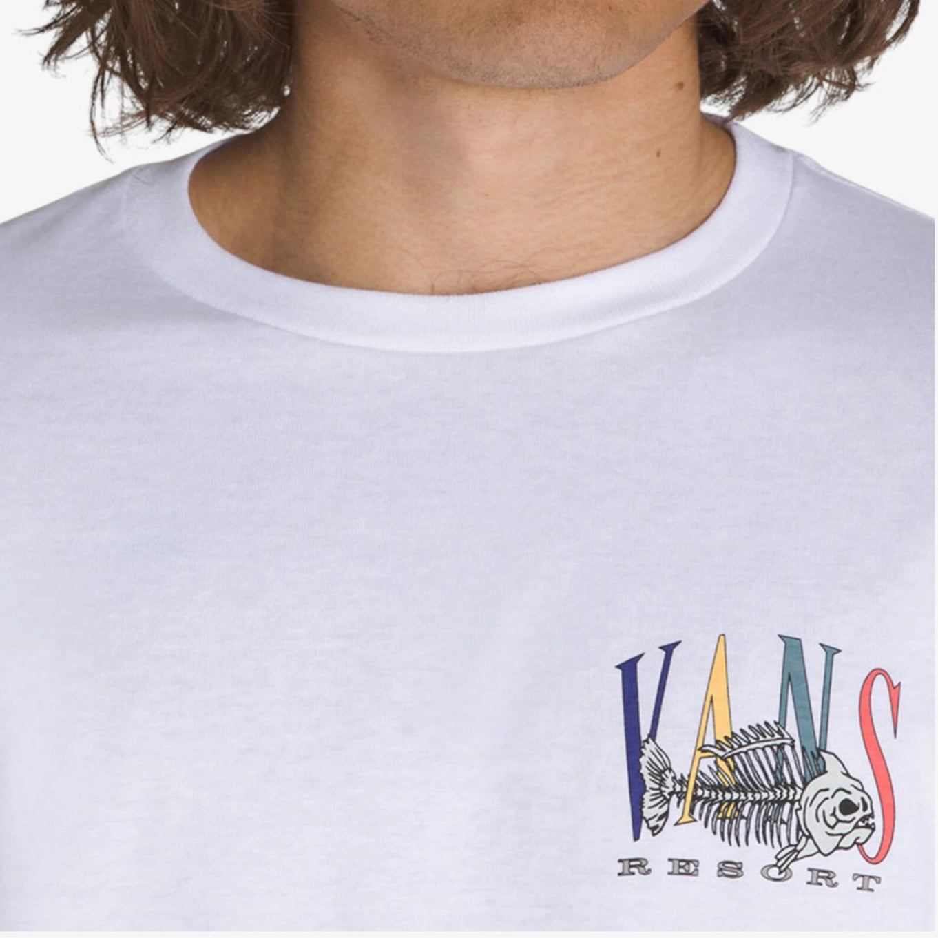 Vans Resort SS White T-Shirt for Men - Casual Short Sleeve Cotton Tee for Summer, Beach, and Streetwear Fashion