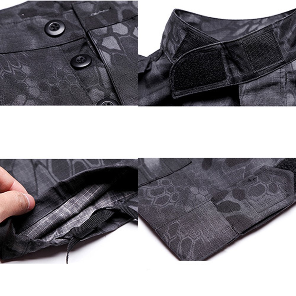 Tactical BDU Camo Combat Suit for Men - Military Jacket, Pants & Belt Set | Airsoft, Paintball, CS Game, Outdoor Hunting & Survival Gear
