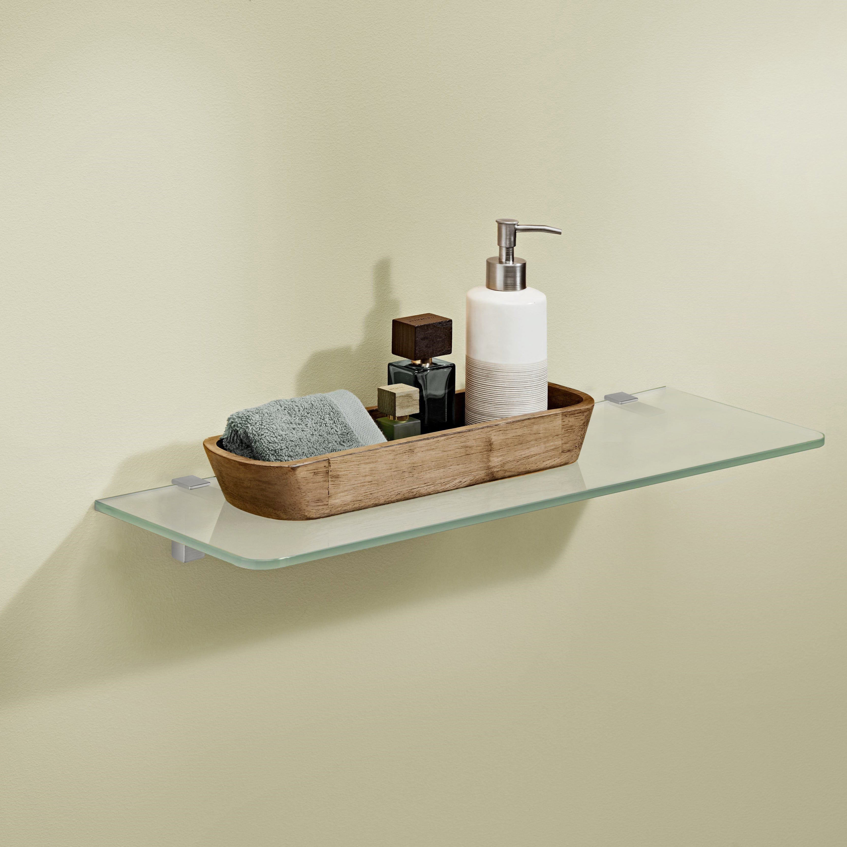 Glassline Standard Shelf with Eliot Clip - Durable Floating Shelf for Kitchen, Bathroom & Office Storage - Perfect for Organizing Spices, Books & Decor