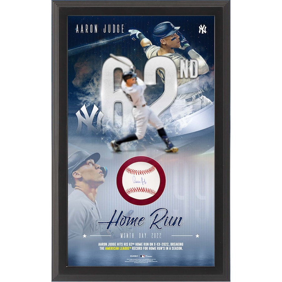 Fanatics Authentic Aaron Judge New York Yankees Autographed Baseball - AL Home Run Record Shadowbox Collage - Perfect for Yankees Fans & Sports Memorabilia Collectors