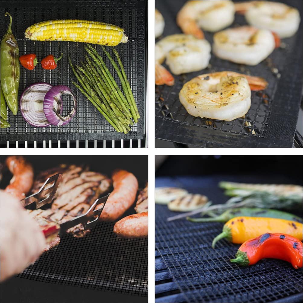 SOLUSTRE 2-Pack Stainless Steel Mesh Grill Mats - Heavy Duty BBQ Cooking Rack for Baking, Grilling & Cooling - Perfect for Outdoor BBQ, Camping, Backyard Parties & Kitchen Use