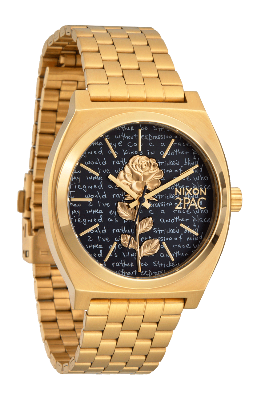 2PAC Time Teller Watch - Gold & Black Luxury Hip Hop Style Wristwatch for Men - Perfect for Hip Hop Fans, Streetwear Fashion, and Urban Lifestyle