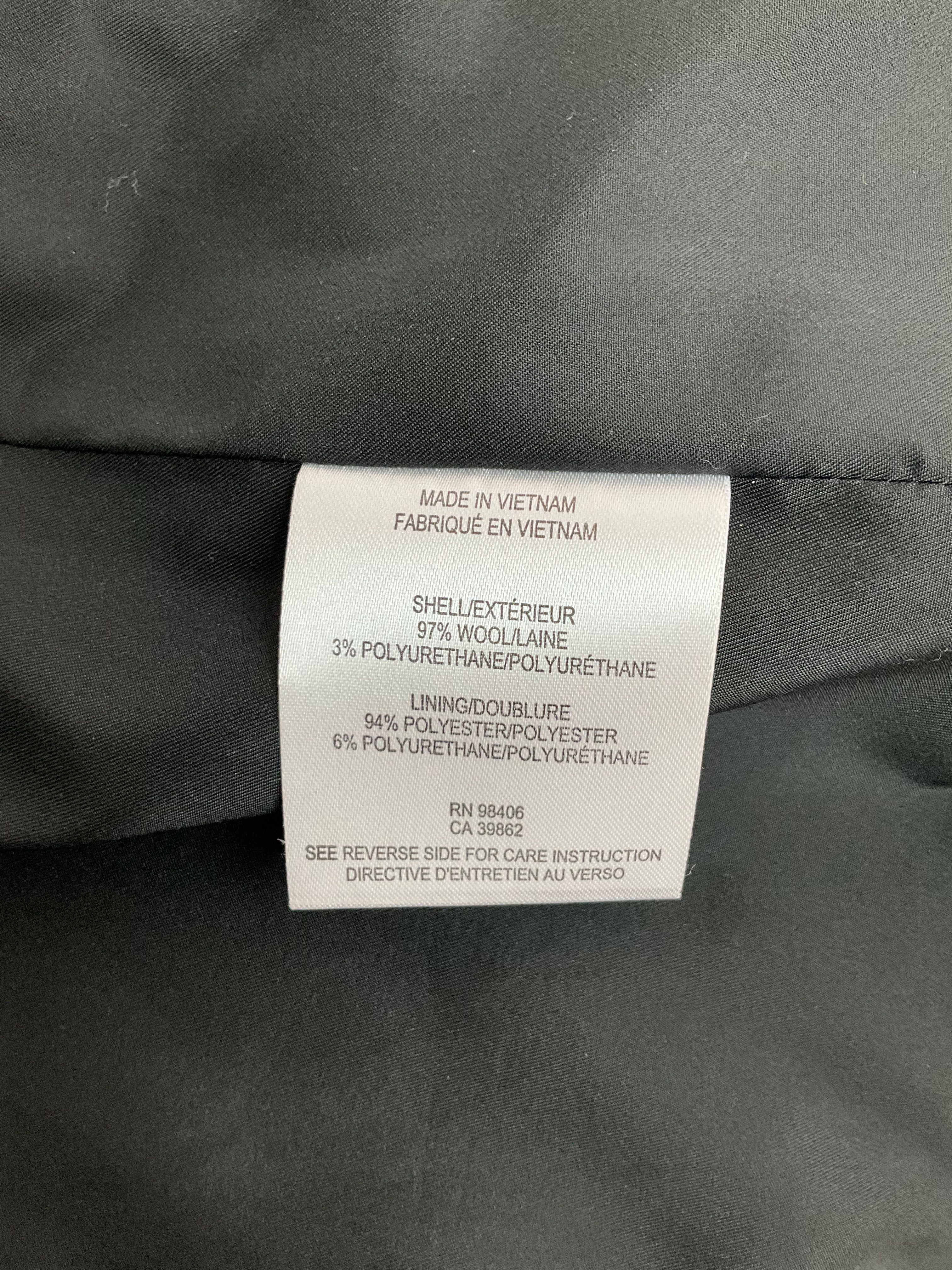 Theory Women's Black Wool Coat - Slim Fit Winter Trench Coat, Size S | Warm & Stylish Outerwear for Office, Travel & Formal Occasions