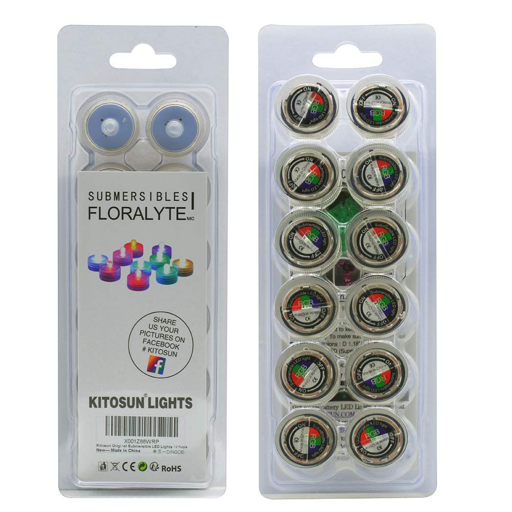 KITOSUN 12-Pack Submersible LED Tea Light Candles - CR2032 Battery Powered, Waterproof Underwater Lights for Weddings, Events, Vase Floral Decor, Christmas Holidays, Home & Party Lighting (Green) - Perfect for Centerpieces, Pools, and Romantic Ambiance