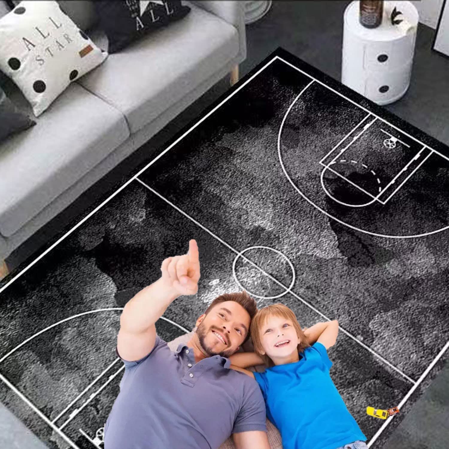 Kids Soccer Field Rug - Non-Slip Football Playmat for Boys & Girls Bedroom, Sports Room or Living Room - 3.3x6.6ft Green Sports Carpet - Perfect for Play Areas, Game Rooms and Kids' Decor