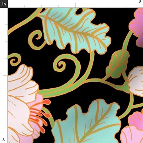 Spring Nouveau Floral Boho Animal Print Minky Fabric - Fat Quarter for Sewing Baby Blankets, Quilt Backing & Plush Projects | Soft & Cozy Fabric for DIY Crafts, Nursery Decor & Home Textiles
