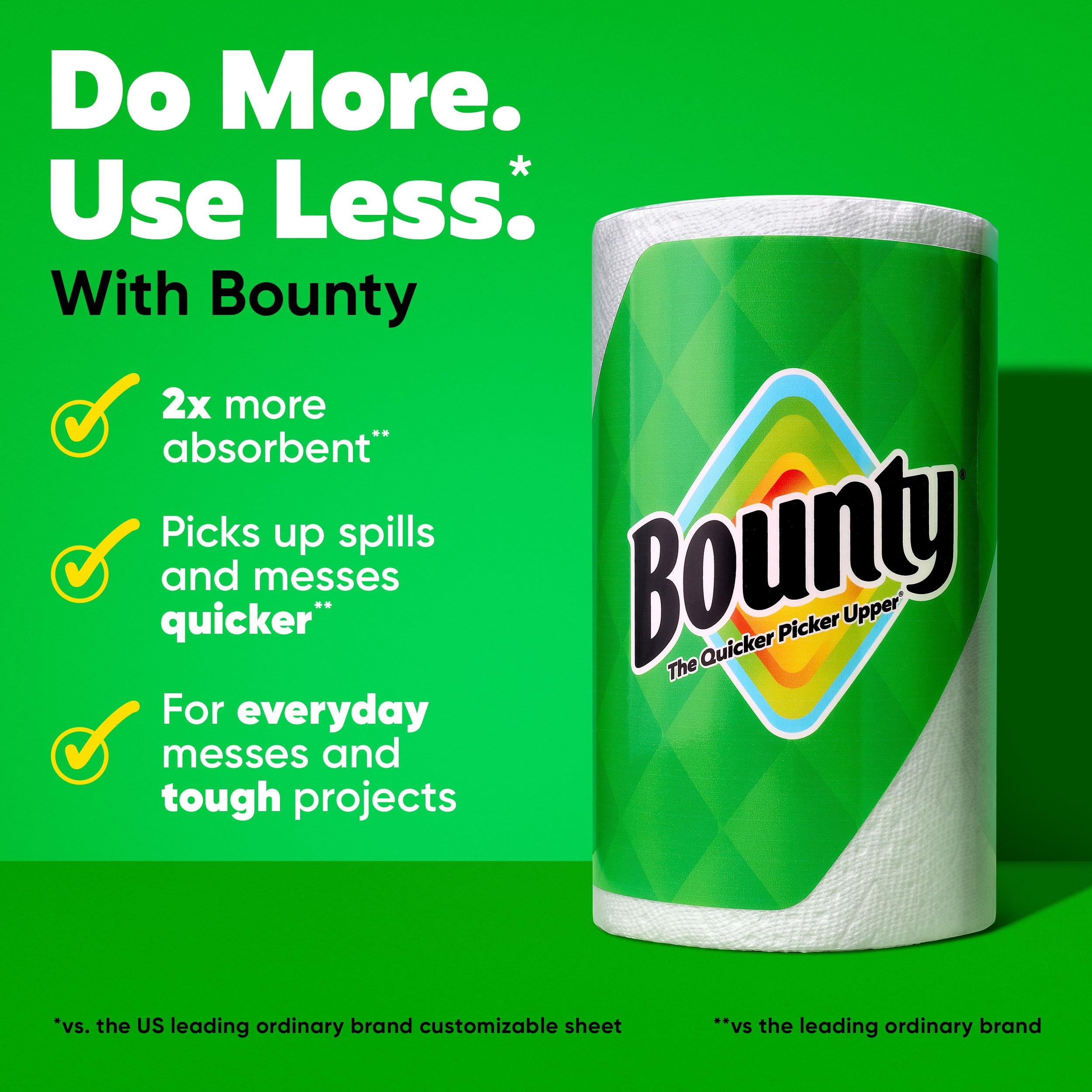Bounty Select-A-Size Paper Towels | 2 Triple Rolls (6 Regular Rolls) | Super Absorbent & Strong | Perfect for Kitchen Cleaning, Spills & Household Use