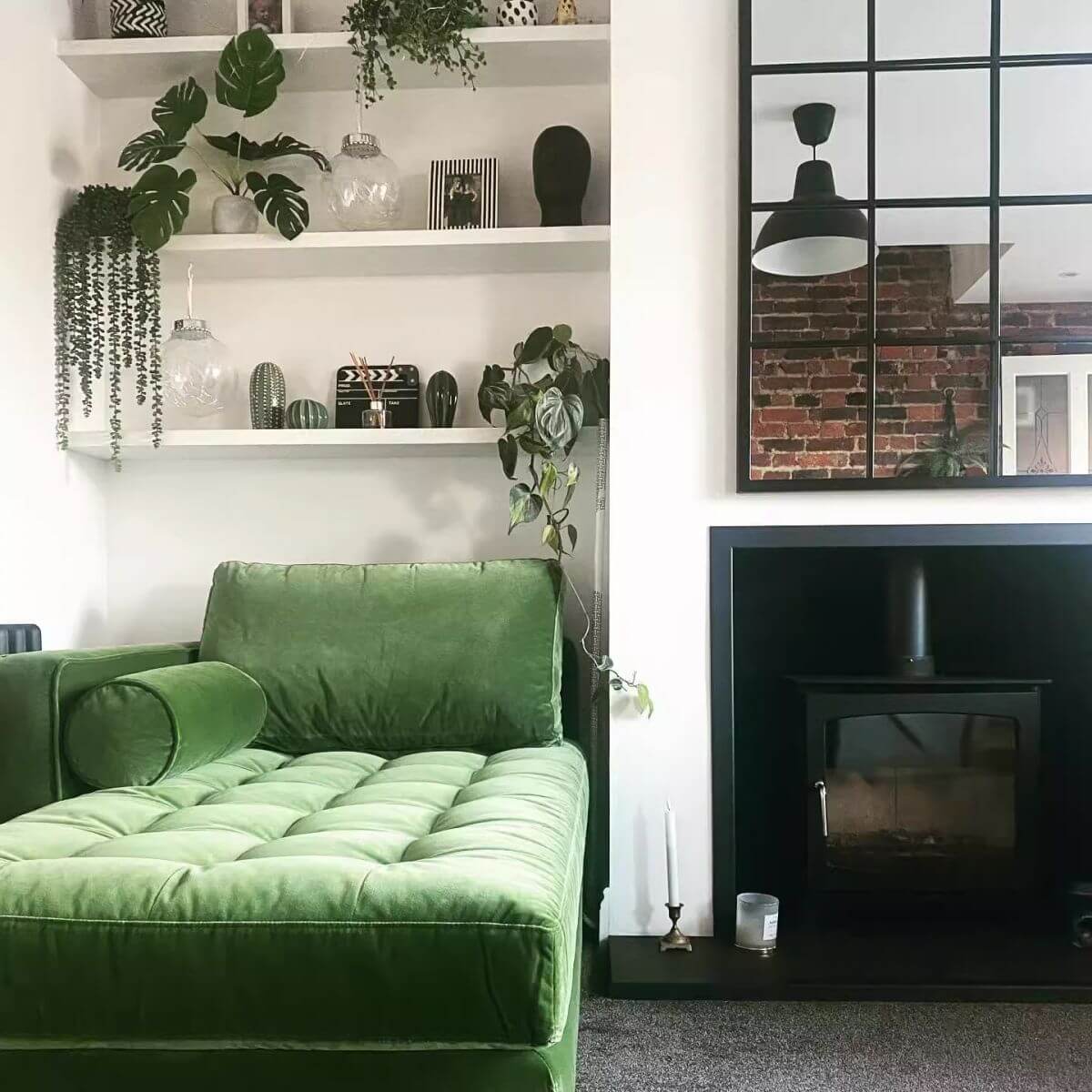 Lime Green Corner Chaise Lounge with 3 Pillows - Detachable Bedroom Sofa for Small Spaces | Perfect for Reading Nook, Guest Room Seating & Apartment Decor