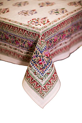 Marie Round Hand-Printed 100% Cotton Tablecloth - 70