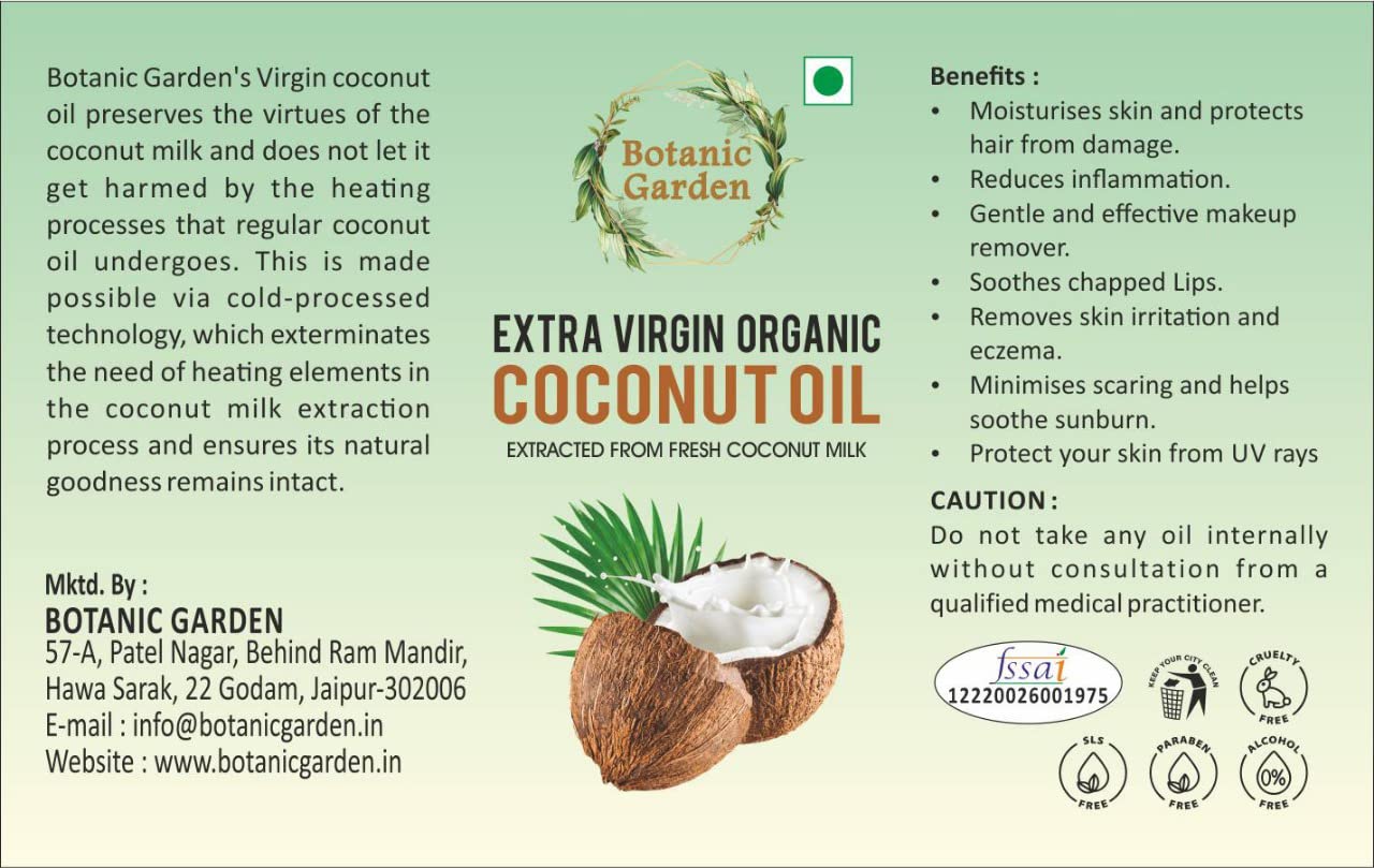 Organic Extra Virgin Coconut Oil for Skin & Hair - Cold Pressed from Coconut Milk, 100ml - Hydrating Moisturizer, Reduces Inflammation, Eczema Relief & Skin Irritation - Perfect for Daily Skincare, Hair Treatment & Massage Therapy