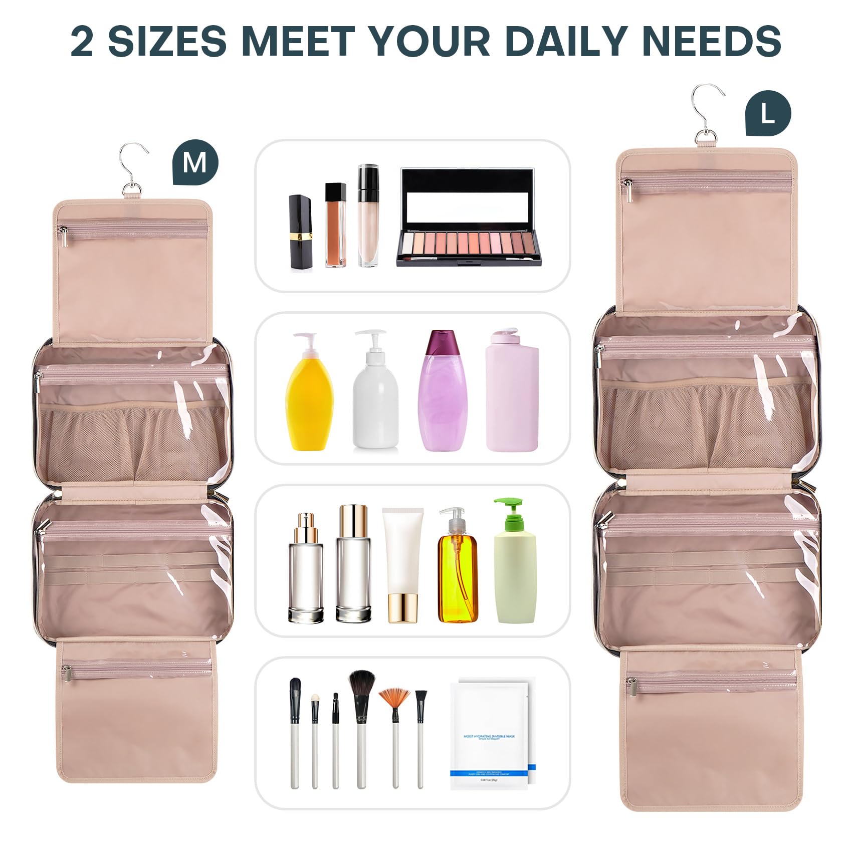 Premium Hanging Travel Toiletry Bag for Women & Men - Large Waterproof Cosmetic Organizer with Hook for Toiletries, Makeup Brushes | Ideal for Vacation, Business Trips & Gym Essentials Storage