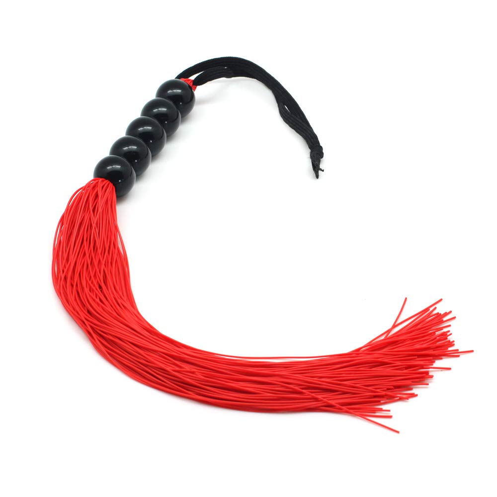 Super Soft 15 Inch Rubber SM Spanking Flogger Whip - BDSM Toy for Beginners & Couples, Adult Sex Toy (Red) - Perfect for Sensual Play, Spanking & Roleplay Scenes