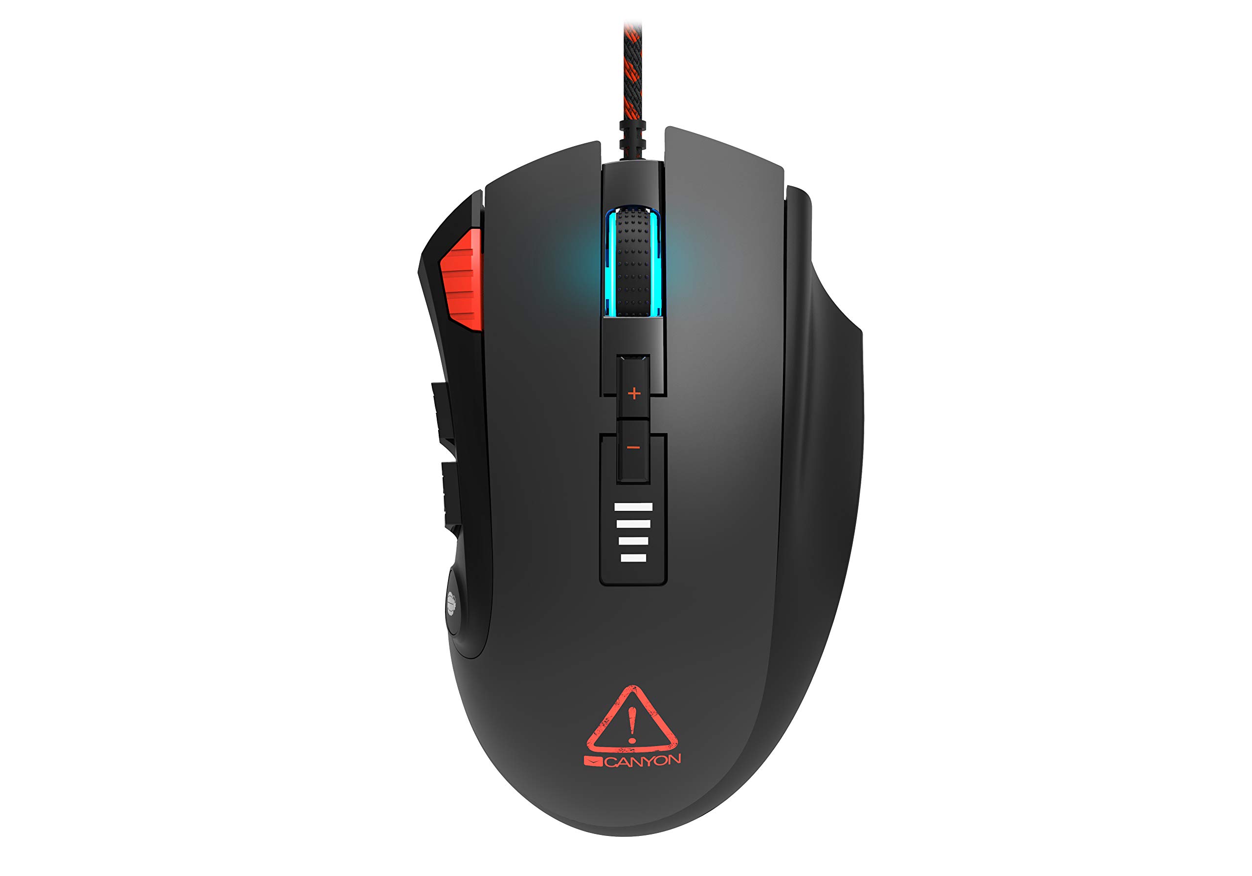 CANYON Merkava Pro Gaming Mouse - 12 Programmable Buttons, 12000 DPI Adjustable Optical USB Mouse for PC - Perfect for FPS, MOBA & MMO Games - Black