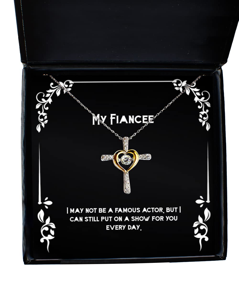 Funny Fiancee Gifts - 'I May Not Be a Famous Actor But I Can Still Put on a Show' Engraved Necklace | Perfect Engagement, Wedding & Anniversary Jewelry Gift for Her | Diamond, Gold & Silver Pendant for Romantic Occasions & Special Moments