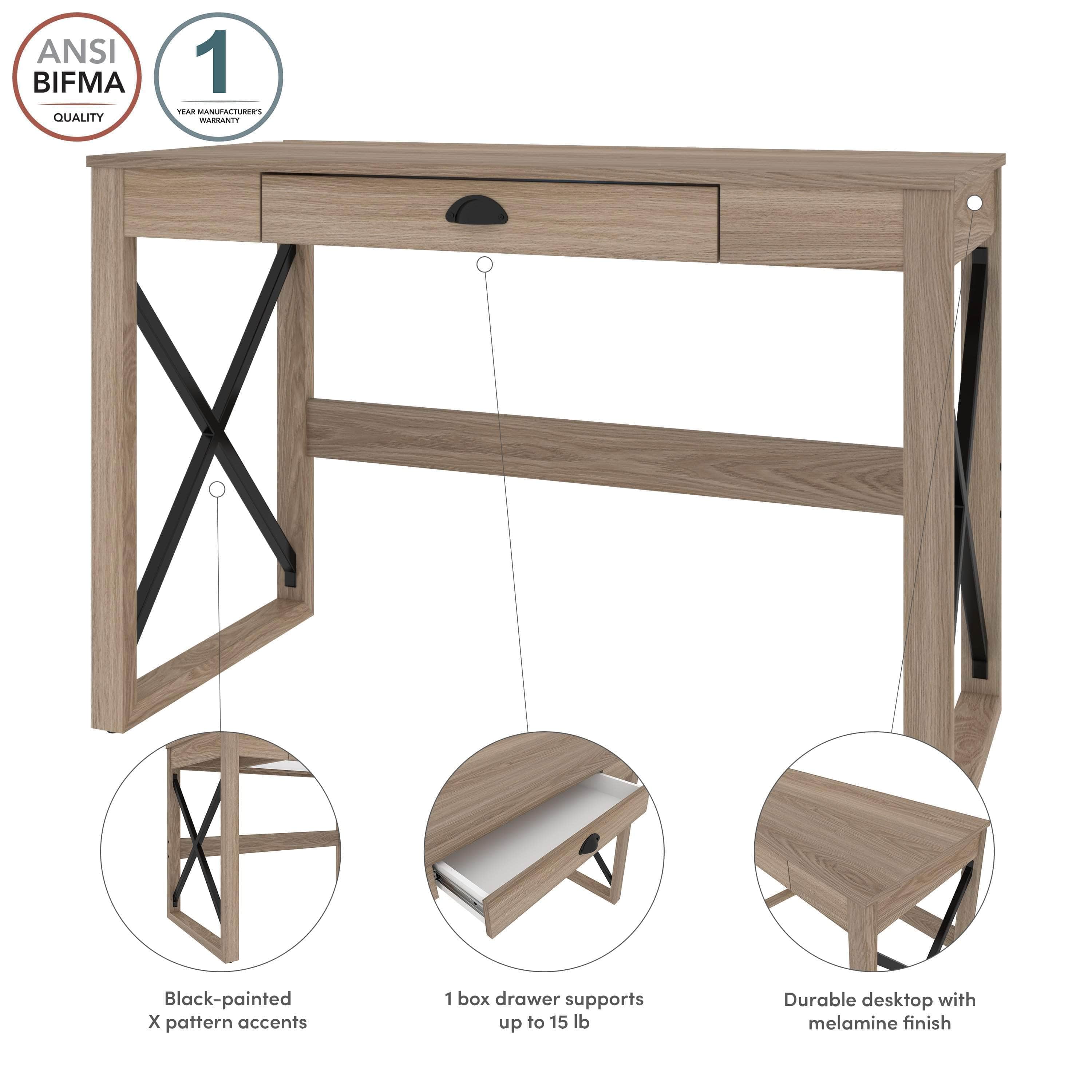 Talita 45W Small Desk - Compact Workspace Solution in 2 Colors | Perfect for Home Office, Dorm Room & Small Spaces