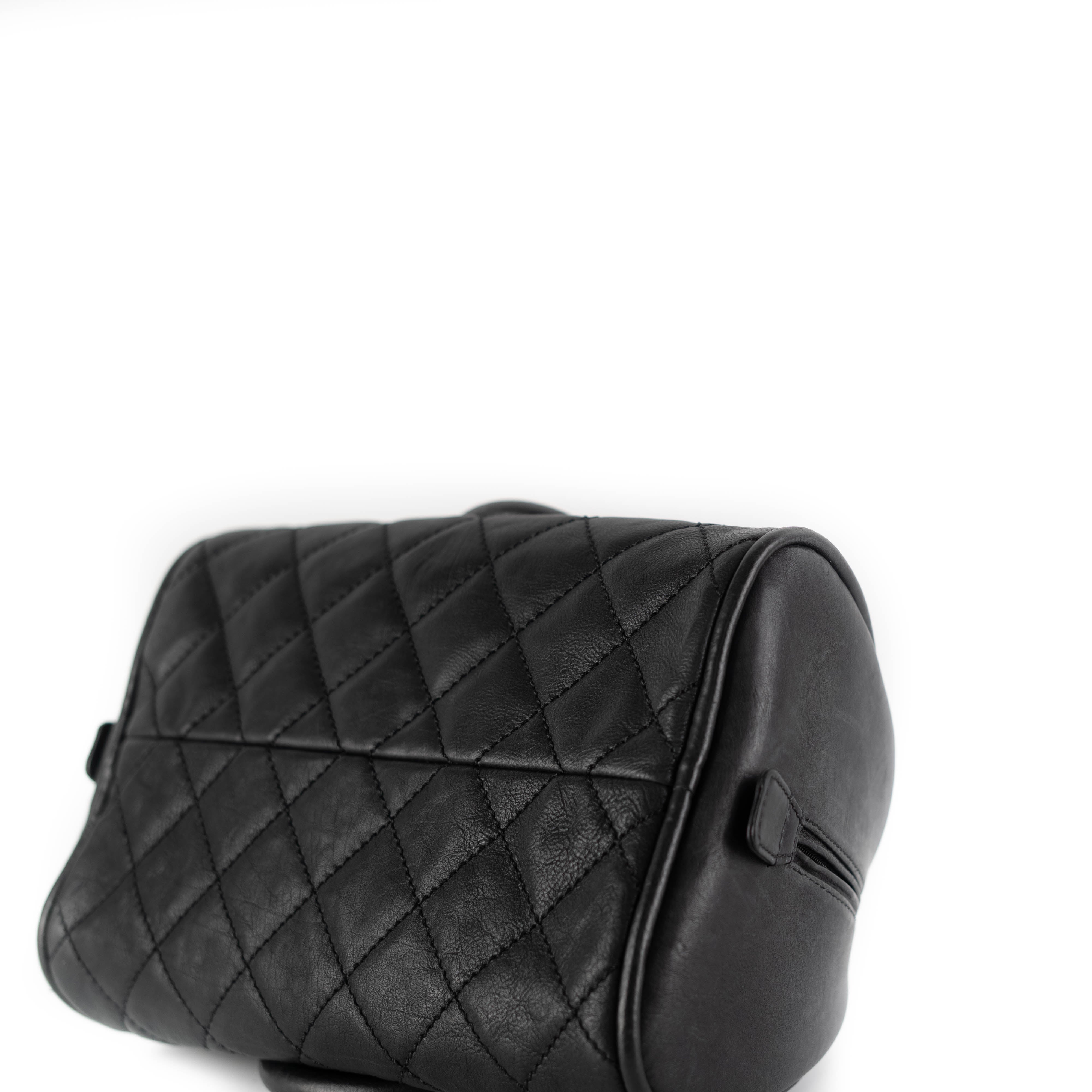 Chanel Black Bowling Bag - Luxury Designer Handbag for Women | Perfect for Casual Outings, Shopping & Travel