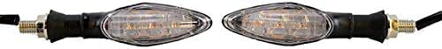 Universal Amber LED Motorcycle Turn Signal Lights - 2Pcs Front & Rear Indicators for Motorbikes - Durable Black Housing - Perfect for Cruisers, Sport Bikes & Custom Builds