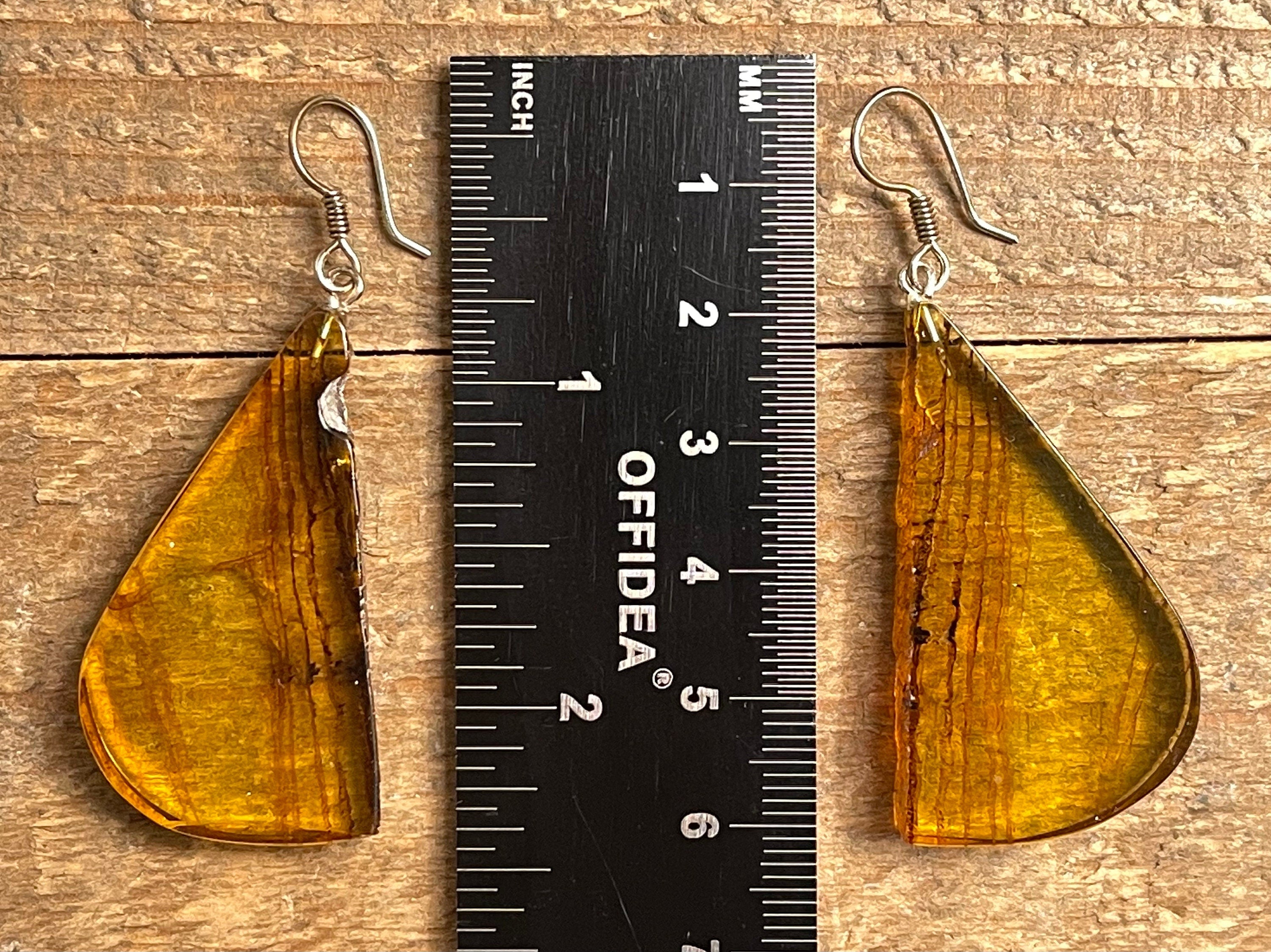 Amber Crystal Earrings - Handmade Dangle Statement Jewelry with Healing Stones | Perfect for Boho, Hippie & Spiritual Fashion (50394)