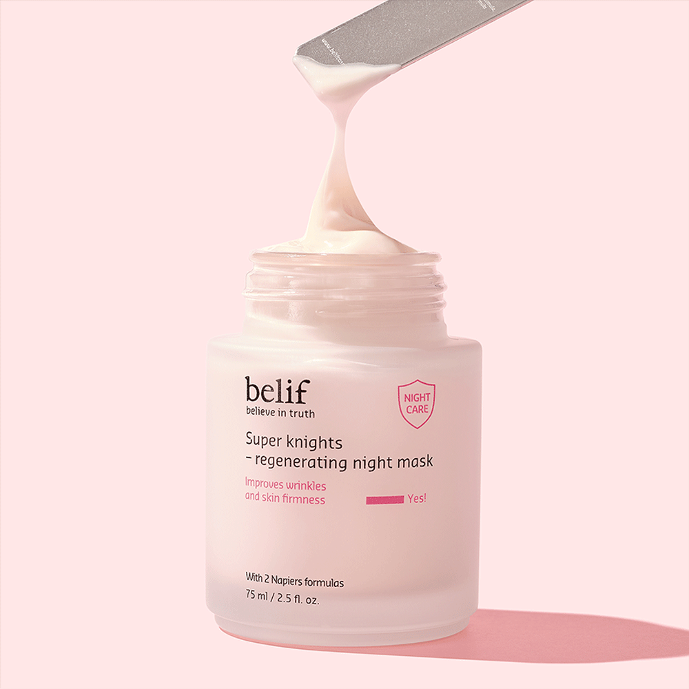 belif Super Knights Regenerating Night Mask 75ml | Overnight Hydrating & Repairing Face Mask for Dry Skin | Perfect for Nighttime Skincare Routine