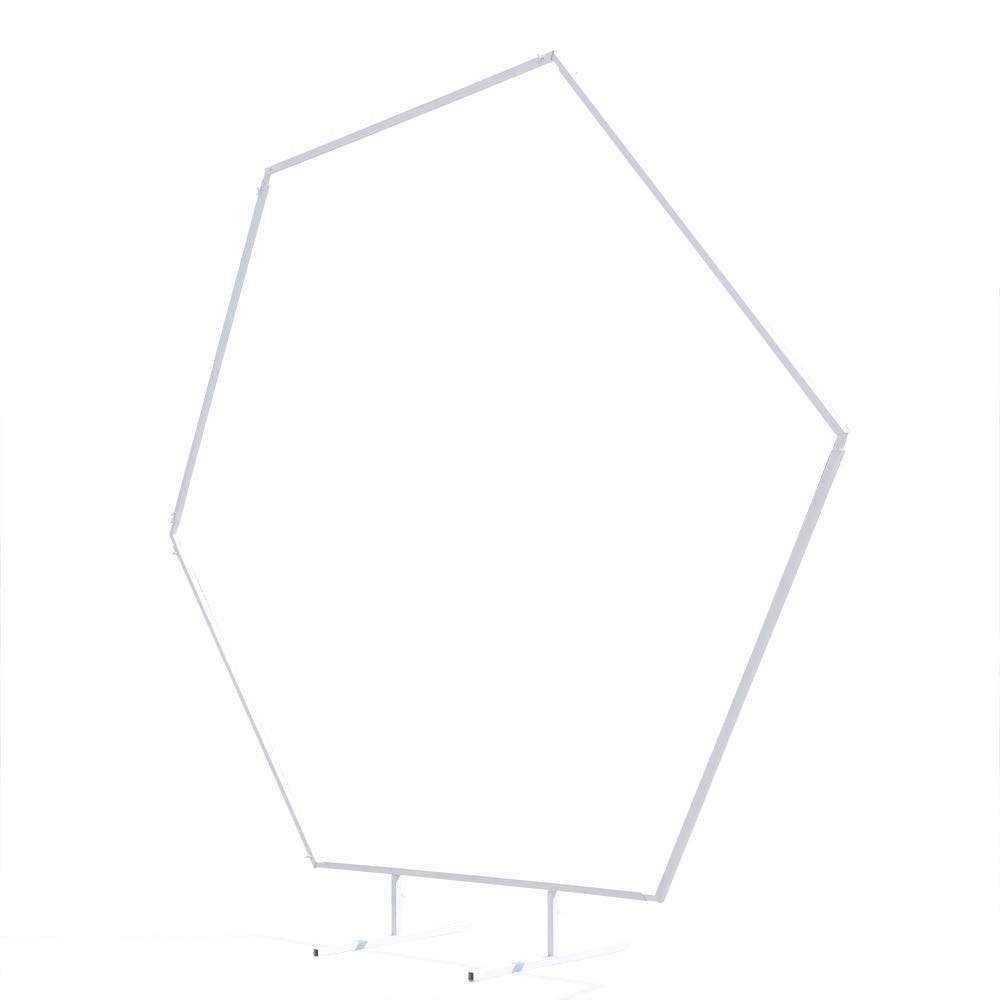 6.5ft Hexagon Wedding Arch Stand - Metal Balloon & Floral Backdrop Frame for Wedding Ceremony, Birthday Party, Bridal Shower, Anniversary - Perfect for Indoor/Outdoor Decorations, Photo Backdrops & Event Backgrounds