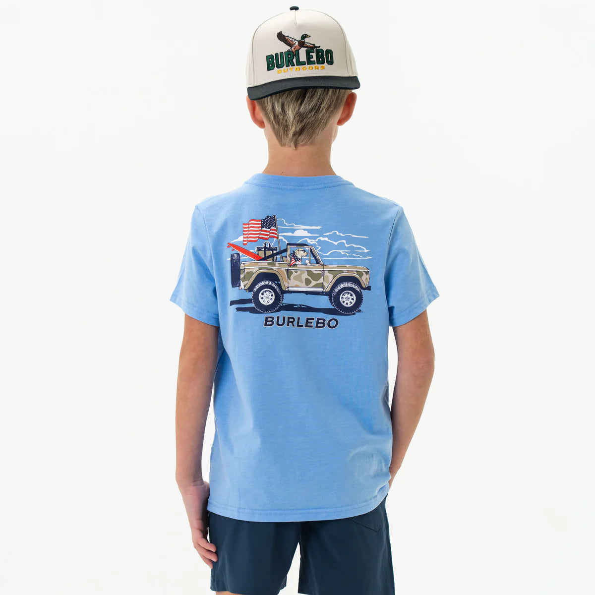 Boys' Burlebo Camo Beach Cruiser Tee - Comfortable Short Sleeve T-Shirt for Boys | Perfect for Summer Outings, Beach Trips, and Casual Wear