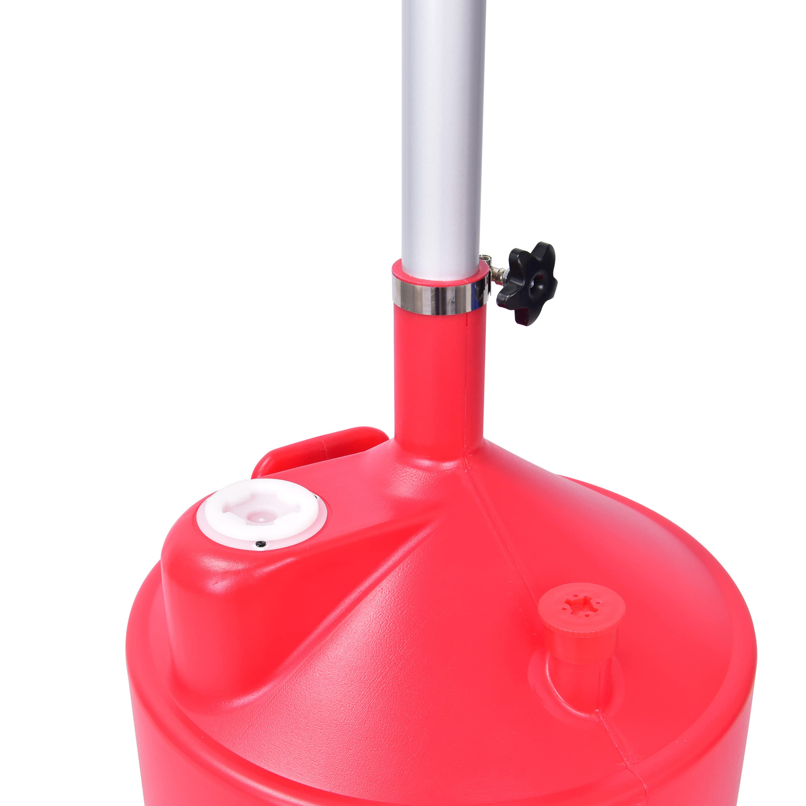 18 Gallon Industrial Waste Oil Drain Tank with Wheels - Portable Oil Change Tank for Cars, Adjustable Funnel Height - Ideal for Auto Shops, DIY Oil Changes & Waste Oil Recycling (Red)