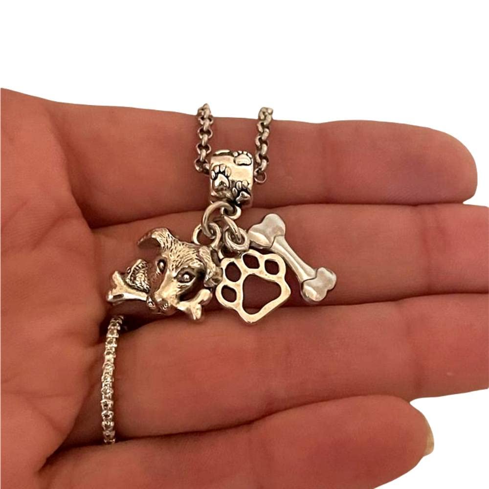 Jack Russell Terrier Charm Bracelet & Necklace Set - Cute Dog Jewelry Gift for Women - Perfect for Pet Lovers, Birthday & Anniversary Presents