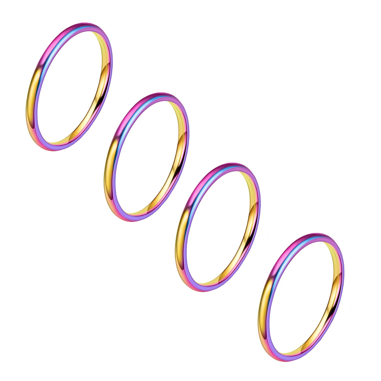 Stackable Thin Band Rings for Women & Teen Girls - Minimalist Stainless Steel Knuckle & Toe Rings - Perfect for Layering, Everyday Wear & Boho Fashion