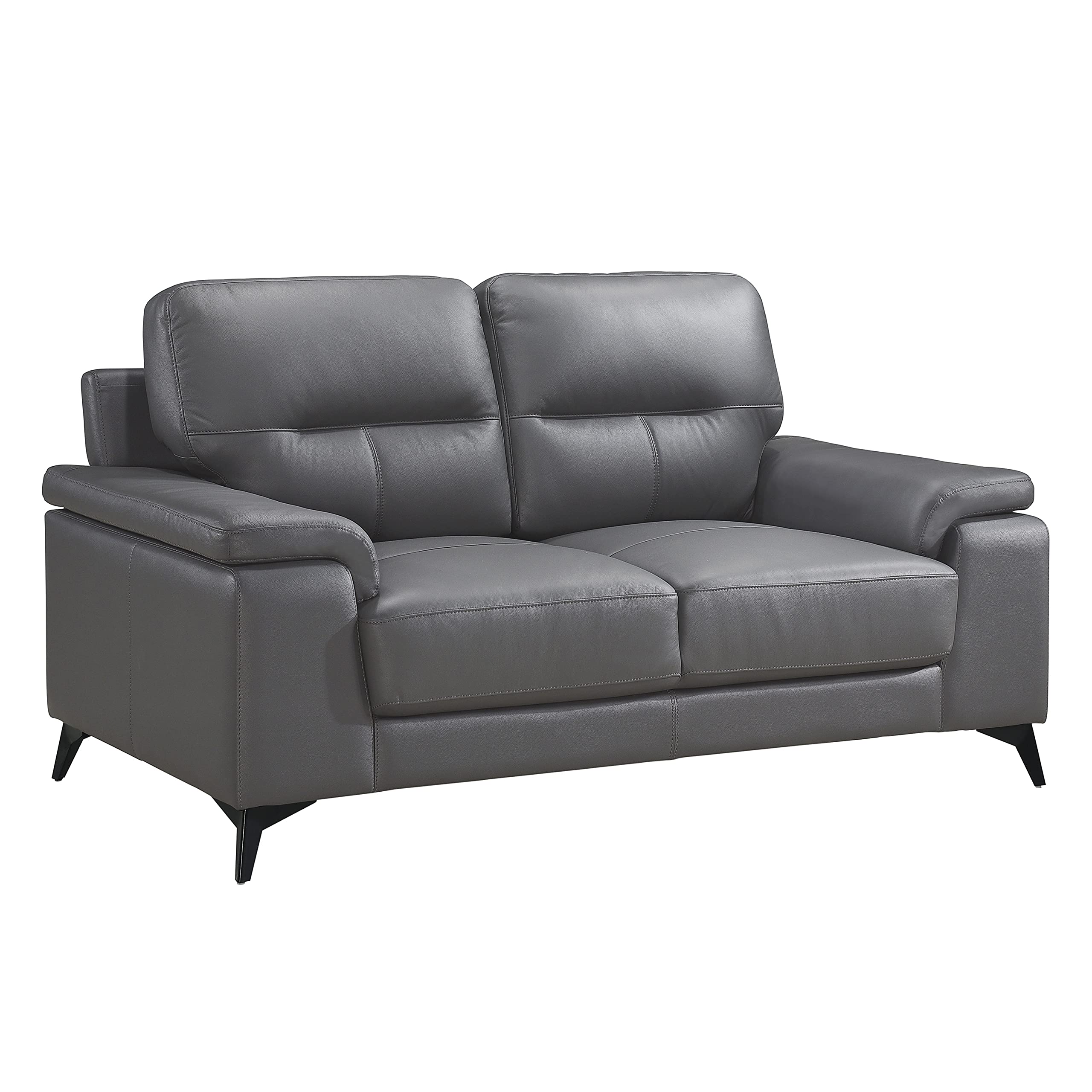 Lexicon Iglesia Modern Loveseat Sofa for Living Room - Dark Gray Upholstered 2-Seater Couch, Perfect for Small Spaces, Apartments & Cozy Home Decor