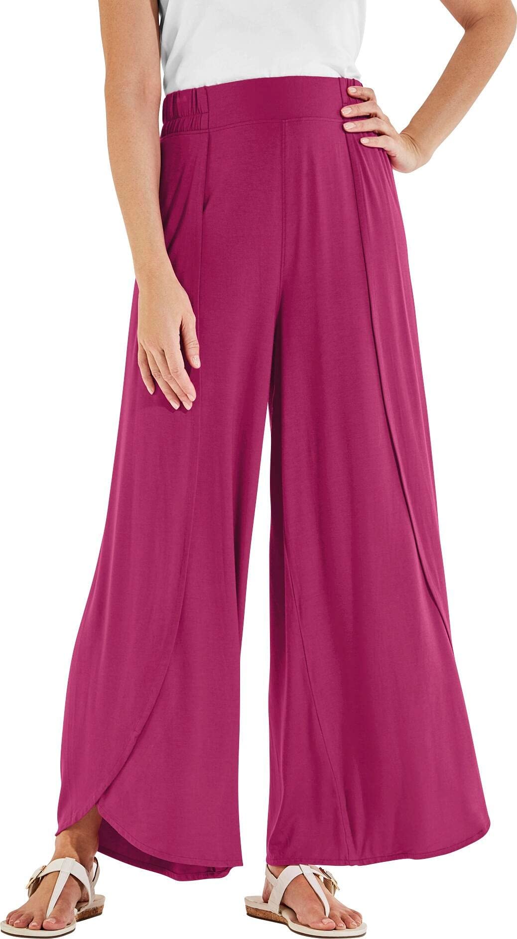 Coolibar UPF 50+ Women's Sun Protective Wide Leg Pants - Lightweight & Breathable for Beach, Travel & Outdoor Activities